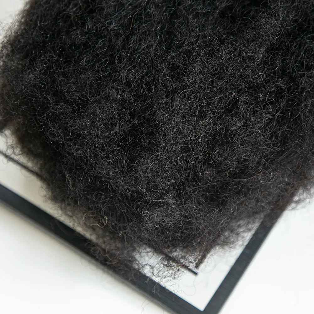 Upgraded Natural Color Afro Kinky Bulk Human Hair (50g per pack) - Image 4