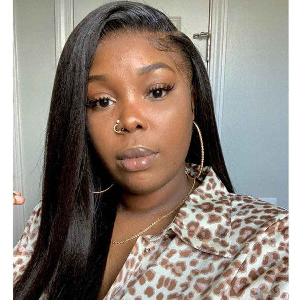 Kinky Straight Human Hair 13 x 6 Lace Front Wig AK69 - Image 4