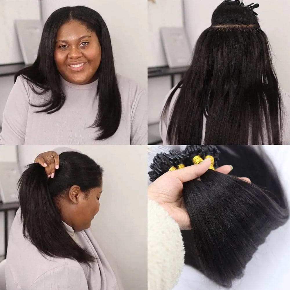 Natural Color Light Yaki Micro Loop Hair Extension - Image 3