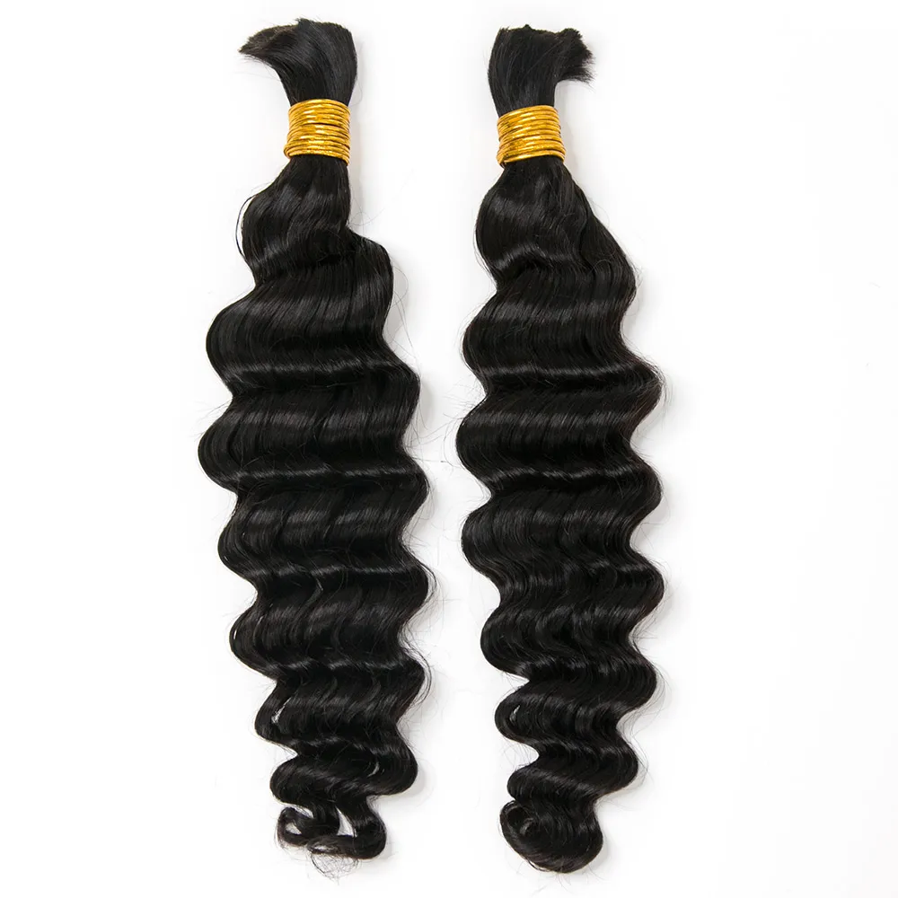 Natural Color Loose Deep Wave Bulk Human Braiding Hair - Image 7