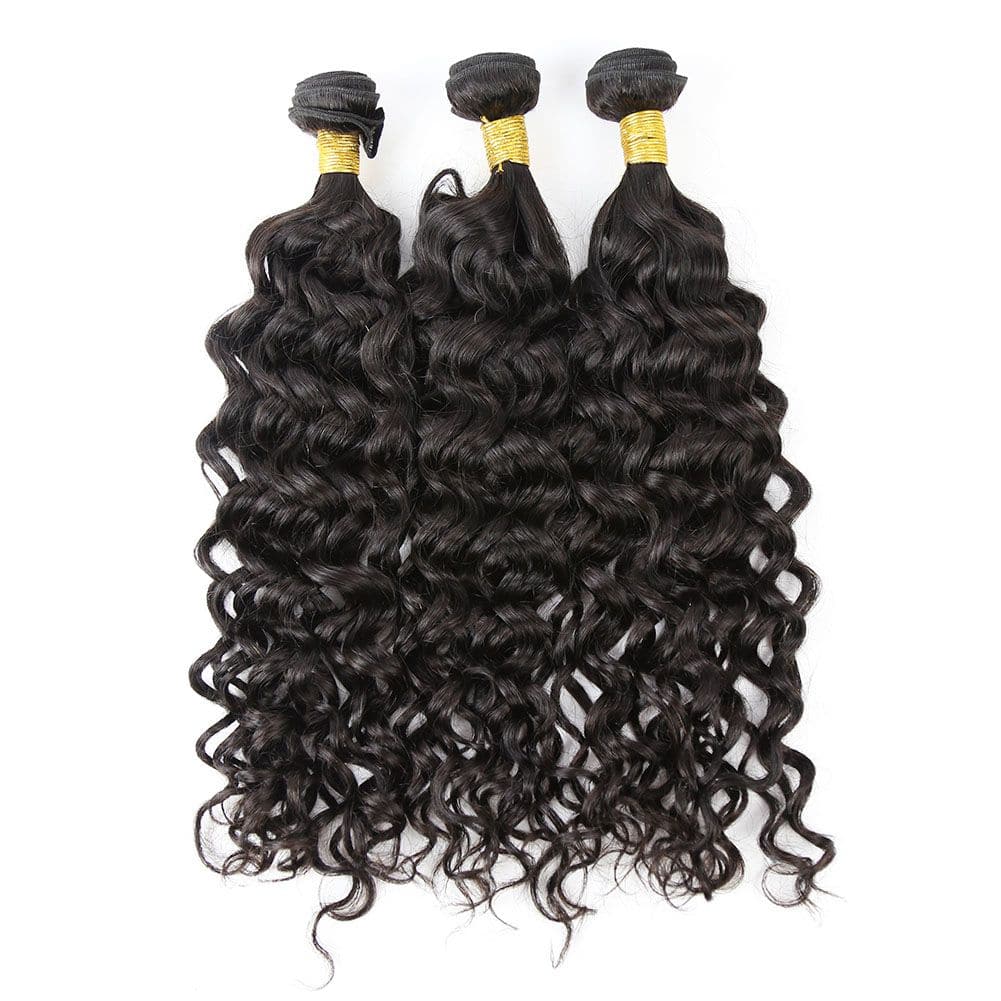 Natural Wave Brazilian Hair Bundles with HD Lace 13x4 Lace Frontal PLB002 - Image 3