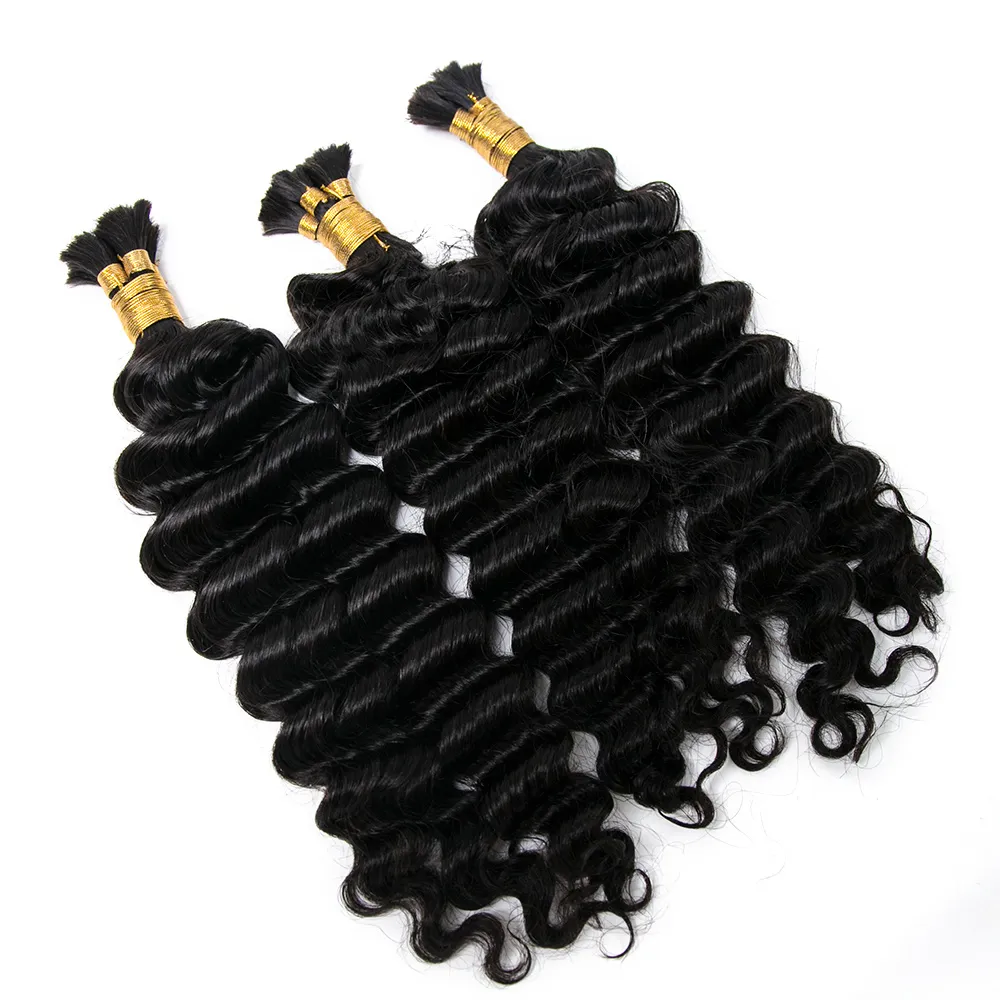 Pre-Divided Double Drawn Burmese Deep Wave Human Hair Bulk - Image 4