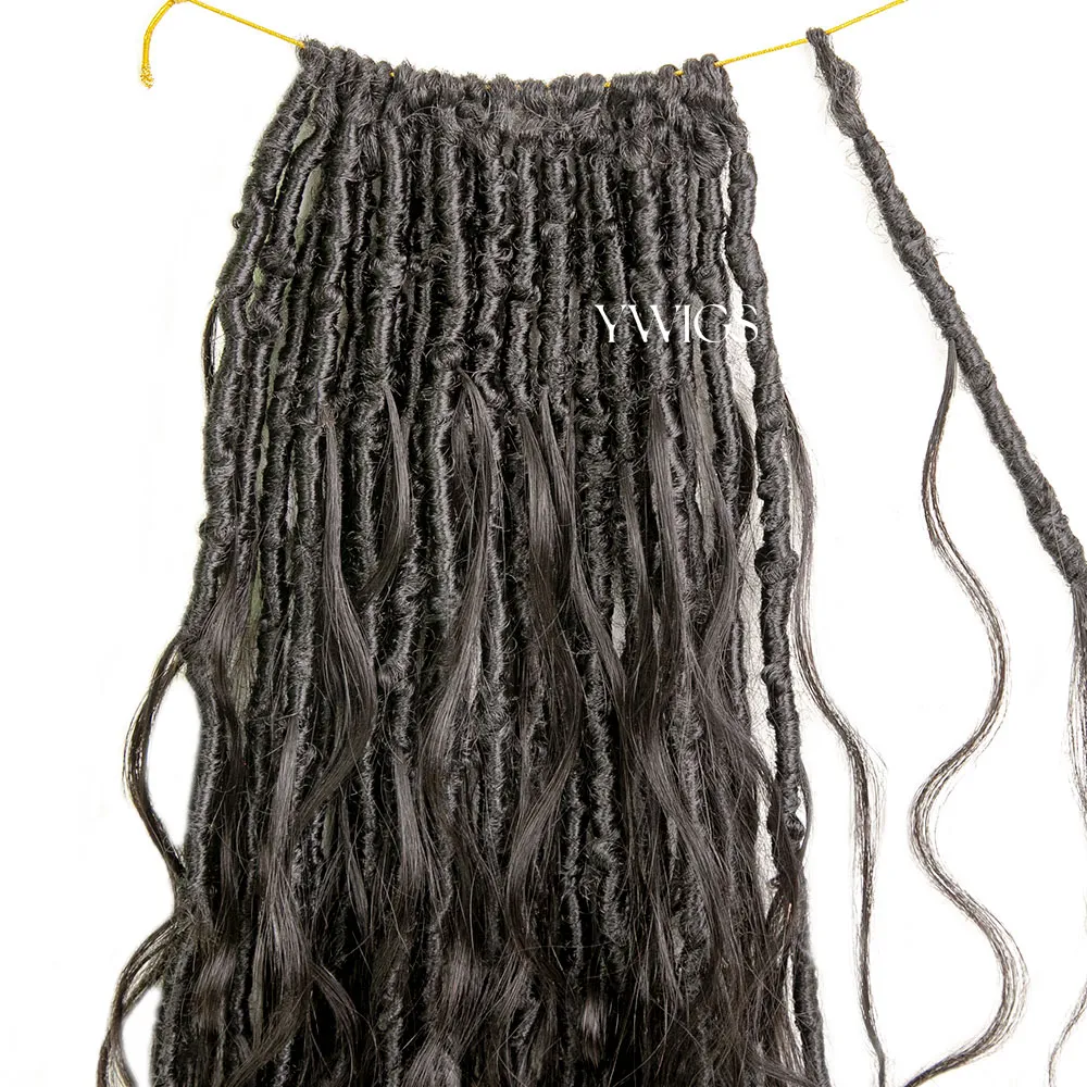 Pre-looped Crochet Boho Locs with Body Wave Virgin Human Hair Curls - Image 9
