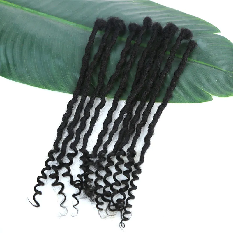 Pre-Looped Human Hair Loc Extensions With Curly Ends - Image 3