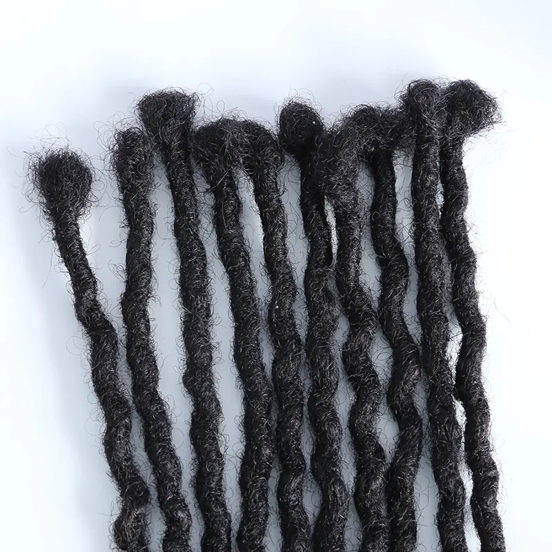 Pre-Looped Human Hair Loc Extensions With Curly Ends - Image 7