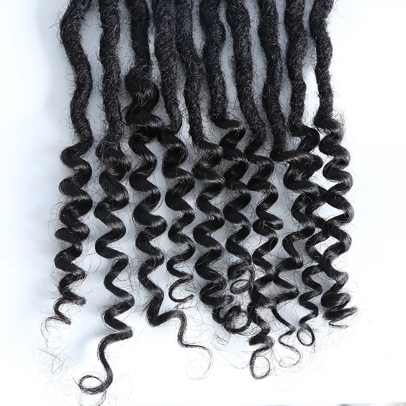 Pre-Looped Human Hair Loc Extensions With Curly Ends - Image 9
