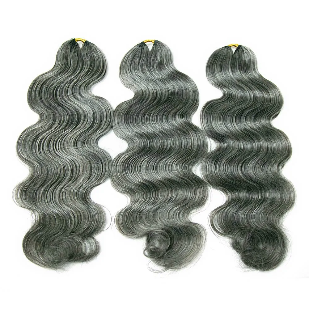 Salt & Pepper Body Wave Human Crochet Hair - Image 6