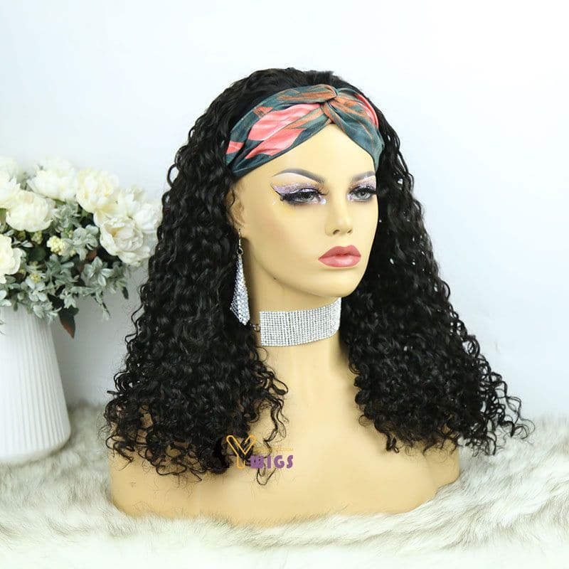 Sara Loose Curly Human Hair Headband Wig - Image 5