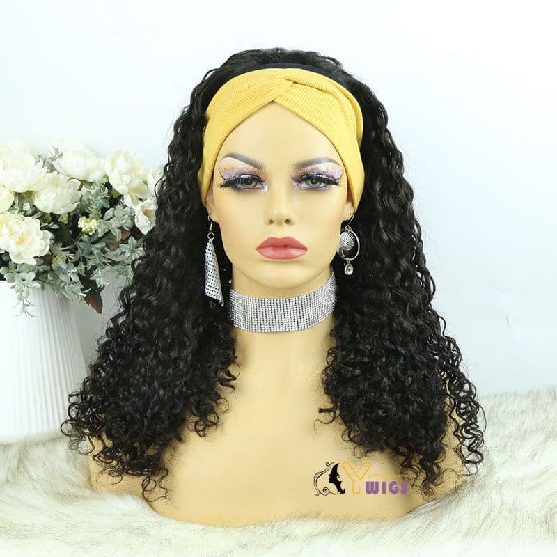 Sara Loose Curly Human Hair Headband Wig - Image 7