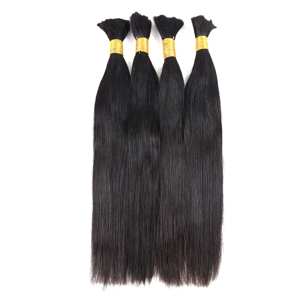 Silky Straight Bulk Hair Extensions for Braiding - Image 4