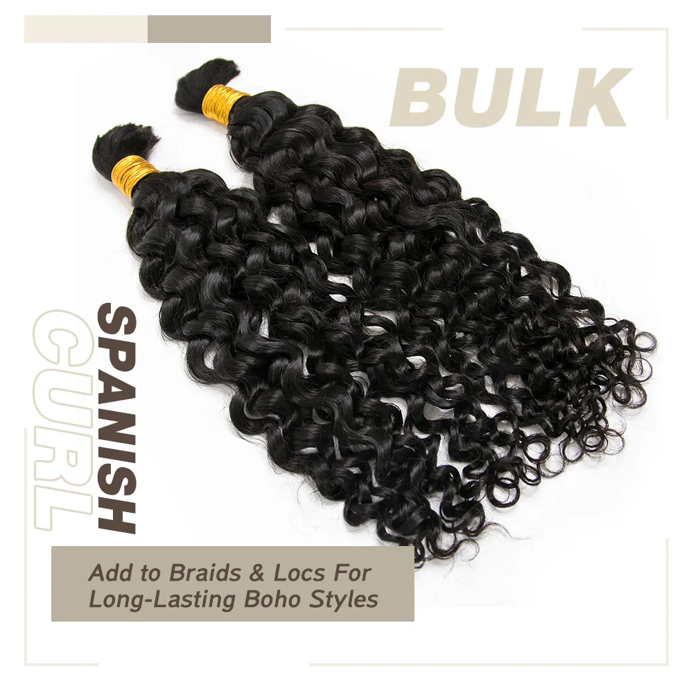 Spanish Curl Bulk Hair Extensions for Braiding - Image 6