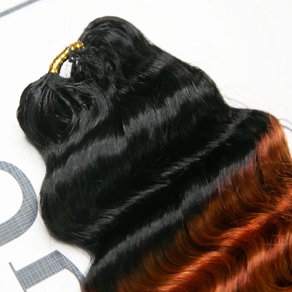 #T1B/350 Ginger Deep Wave Human Crochet Hair - Image 2