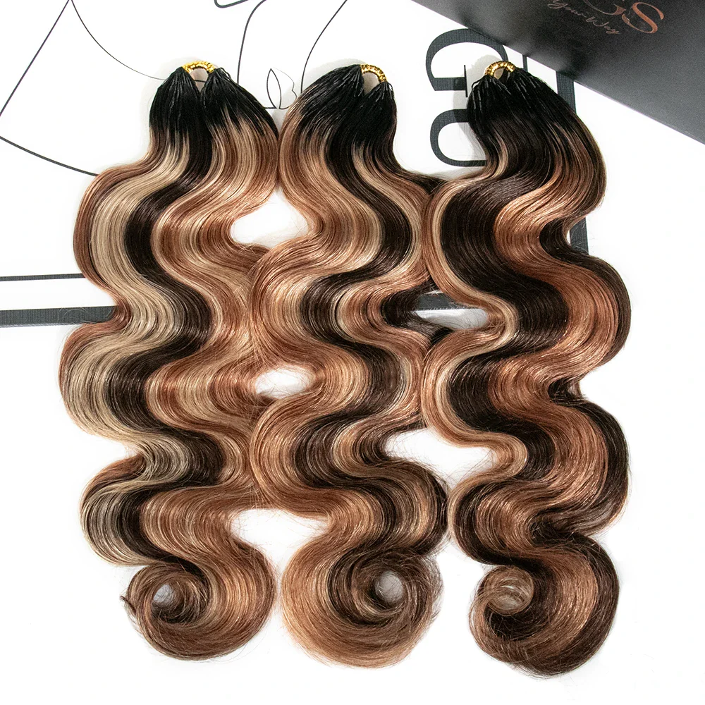 #T1B/4/27/30 Mix Blend Body Wave Human Crochet Hair