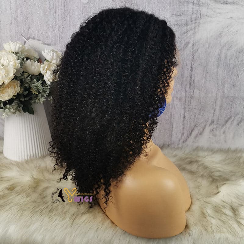 Undetectable Skin Melt Clear Lace Jerry Curly Brazilian 13 x 6 Lace Front Wig LFC06 - Image 4