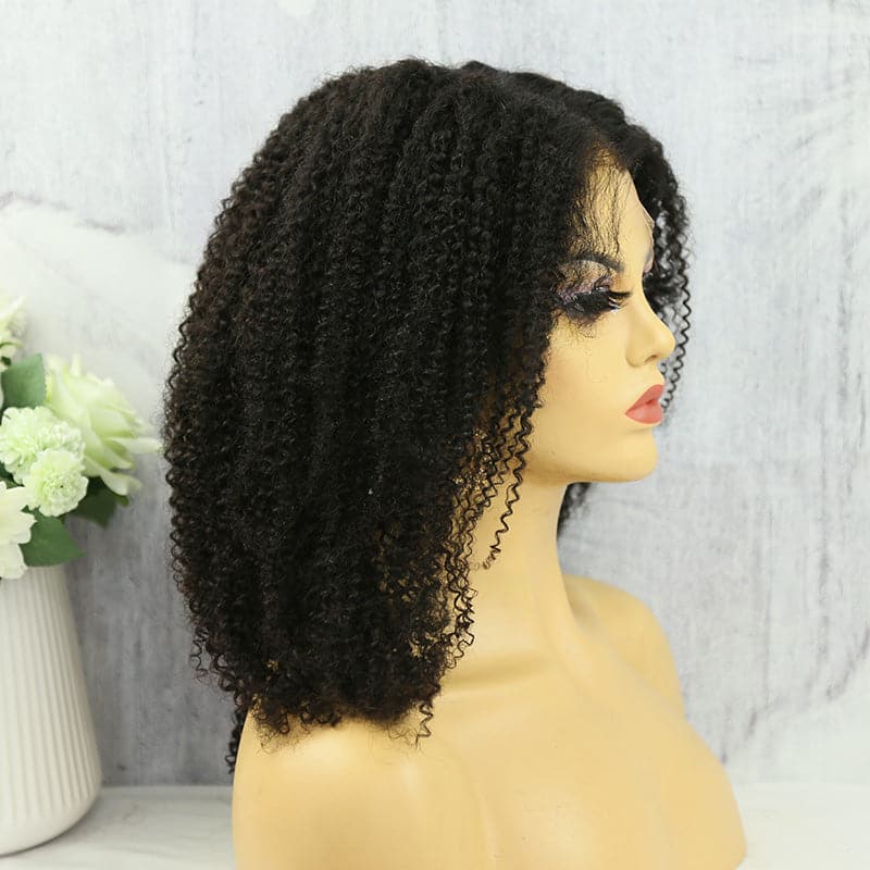 Undetectable Skin Melt Clear Lace Kinky Curly Brazilian 13 x 6 Lace Front Wig LFC09 - Image 6