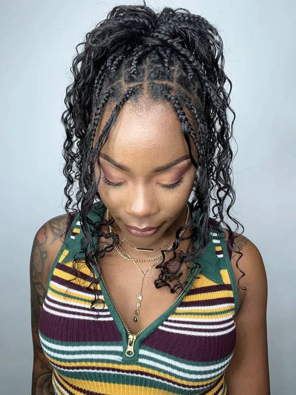 Water Wave Bulk Hair Extensions for Boho Knotless Braiding - Image 14