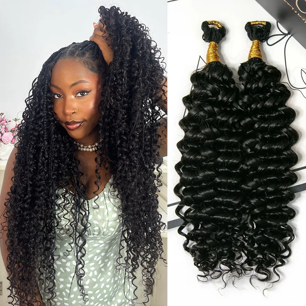Water Wave Feather Crochet Boho Hair for Braiding (50 Strands)