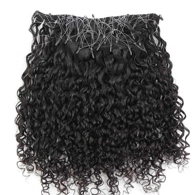 Water Wave Pre-looped Microlink Weft Hair Extensions - Image 4