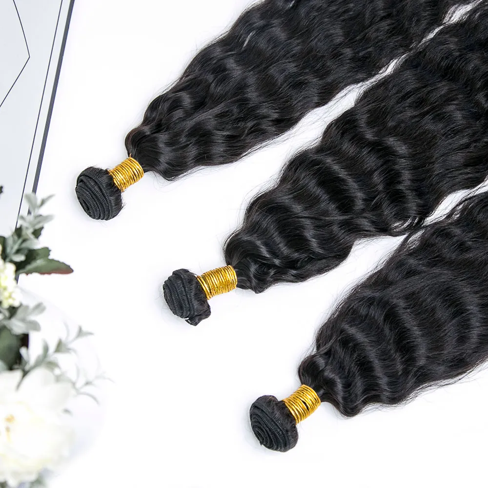 Cambodia Virgin Hair Wet and Wavy Weft Bundles Human Hair - Image 5