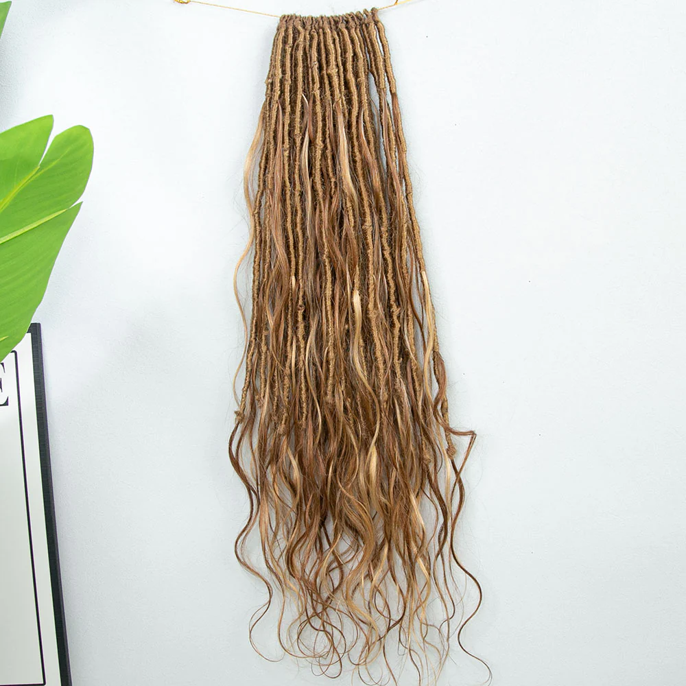 Wholesale - Crochet Boho Locs with Human Hair Curls (Price for 1 Pack of 24 locs) - Image 5