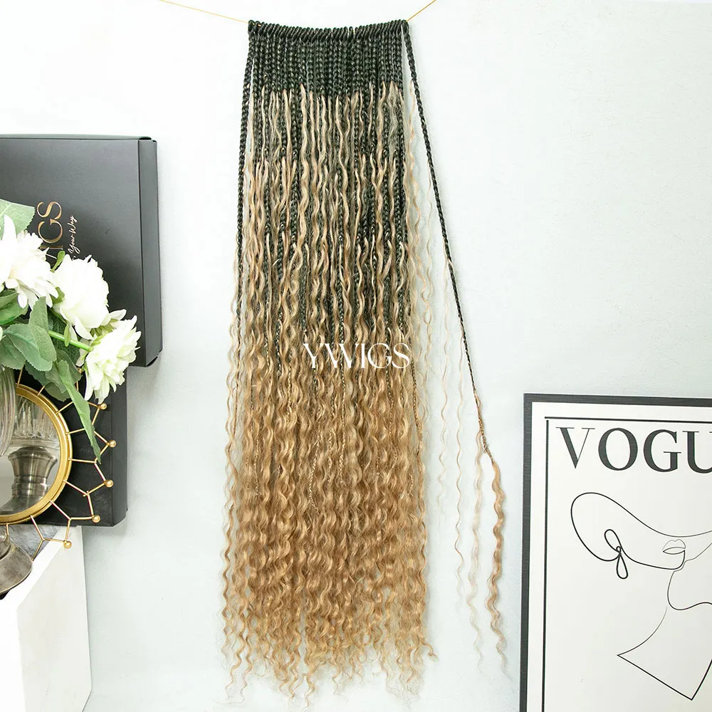Wholesale - Crochet Box Braids with Human Hair Curls (Price for 1 Pack of 40 braids) - Image 4