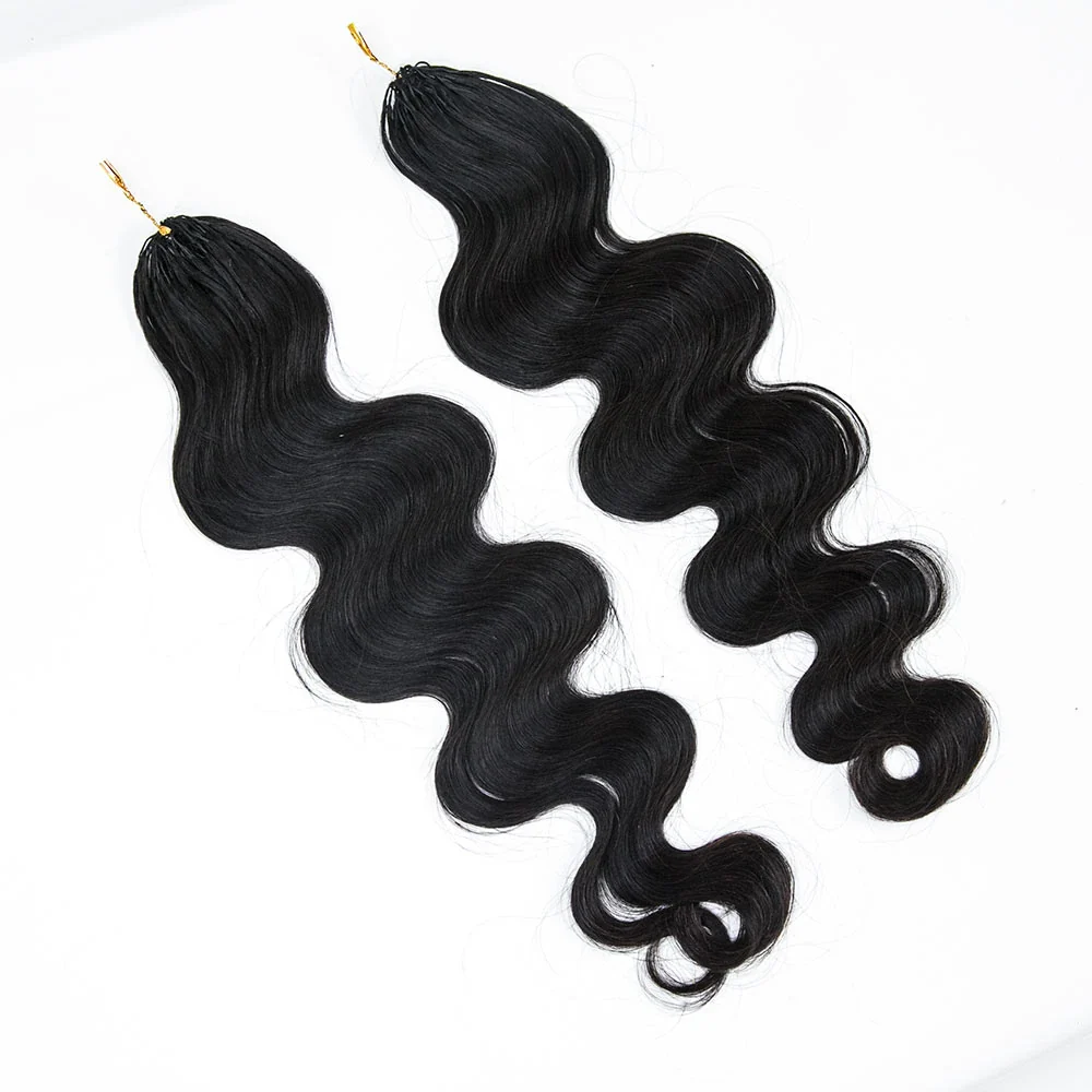 Wholesale - Natural Black Crochet Hair Extensions Human Hair (100 Strands/Per Pack) - Image 3